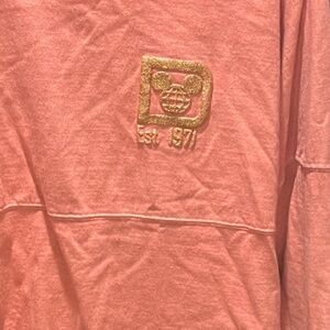 Disney Pink Long Sleeve Tee with Gold Logo